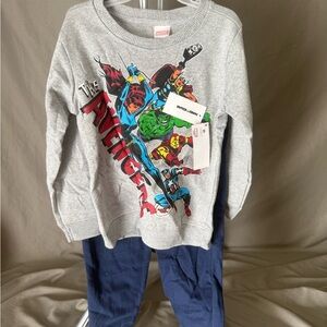 Marvel Avengers Gray Top and Navy Bottom Set